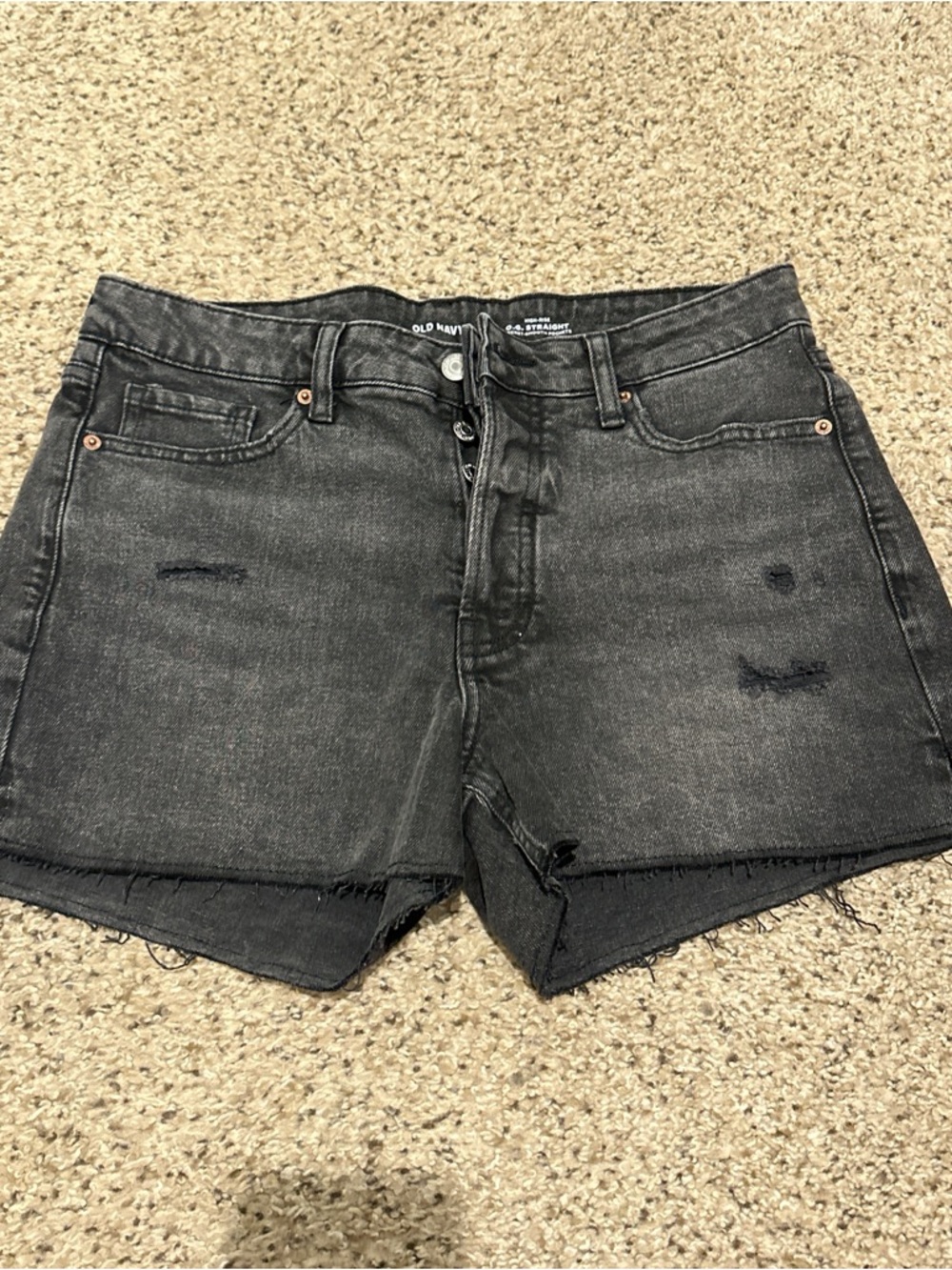 Old Navy Black Washed Denim Cutoff Shorts
